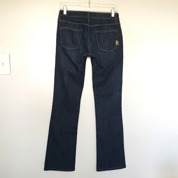 Rich & Skinny Wrinkle Rinse Dark Wash Boot Cut Jeans 26 - Picture 4 of 10